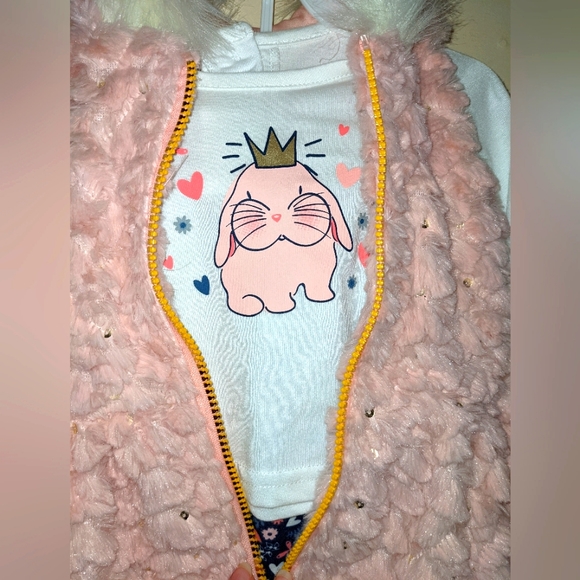 NWT Little Lass 3 Piece set with hooded Vest - Picture 2 of 3